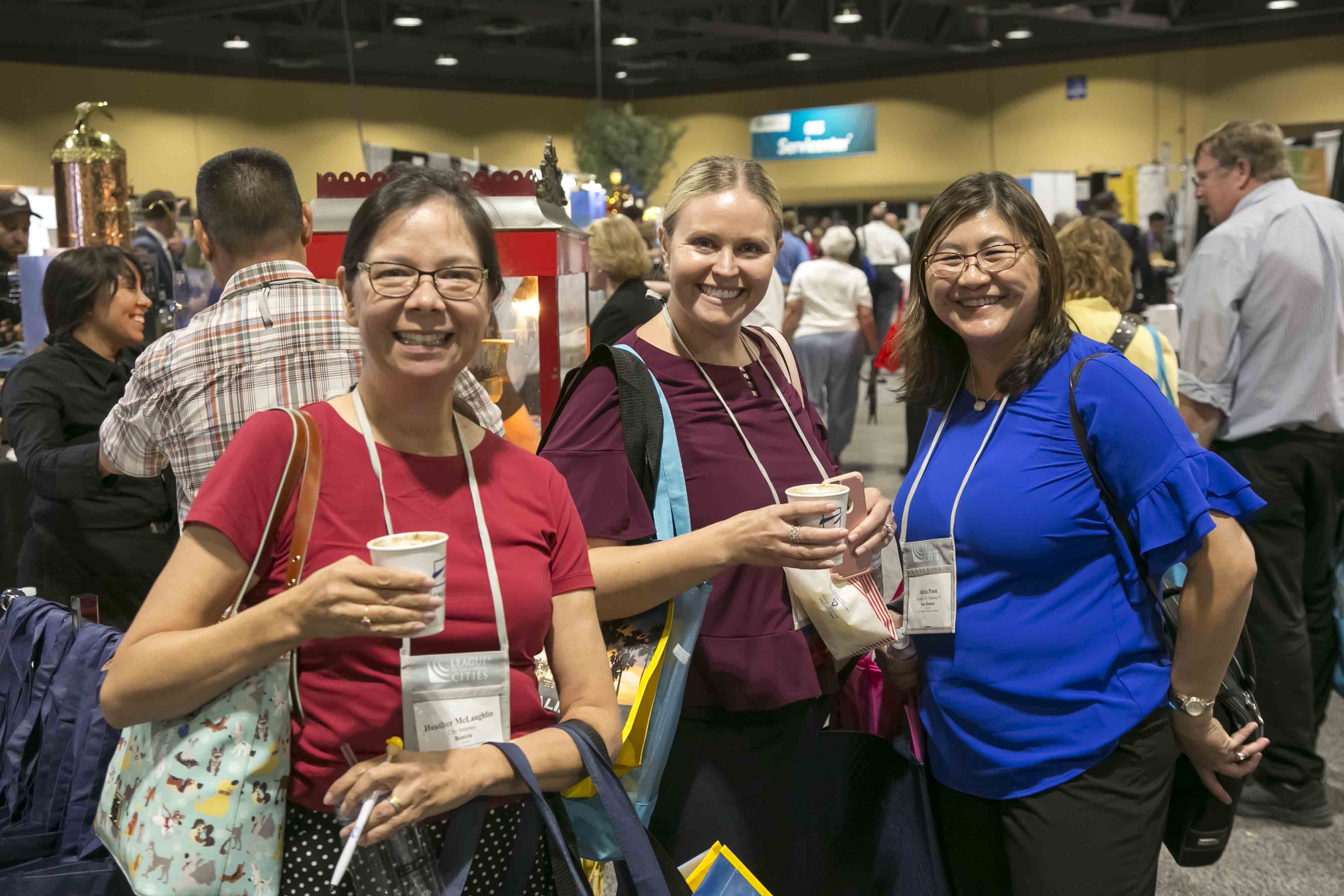Exhibitors at a conference